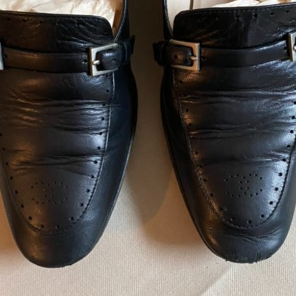 Black Vintage CHANEL Interlocking CC Logo Loafers 5 1/2 - Picture 10 of 11